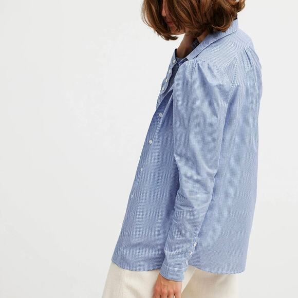 BRITT SISSECK Anna Bright Blue Check (Gingham) Button Down Shirt - Picture 3 of 10